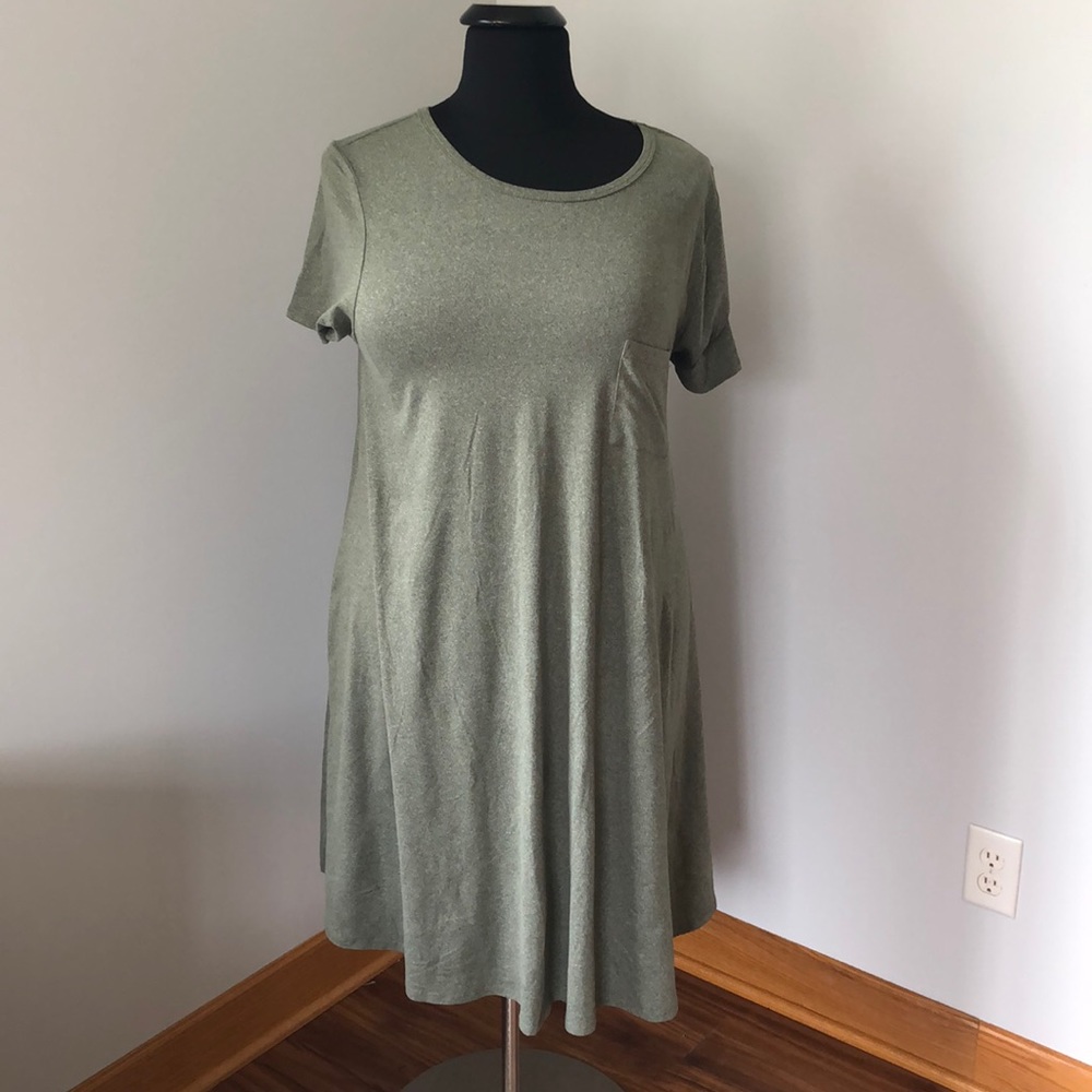 LuLaRoe Carly olive green dress 2XL